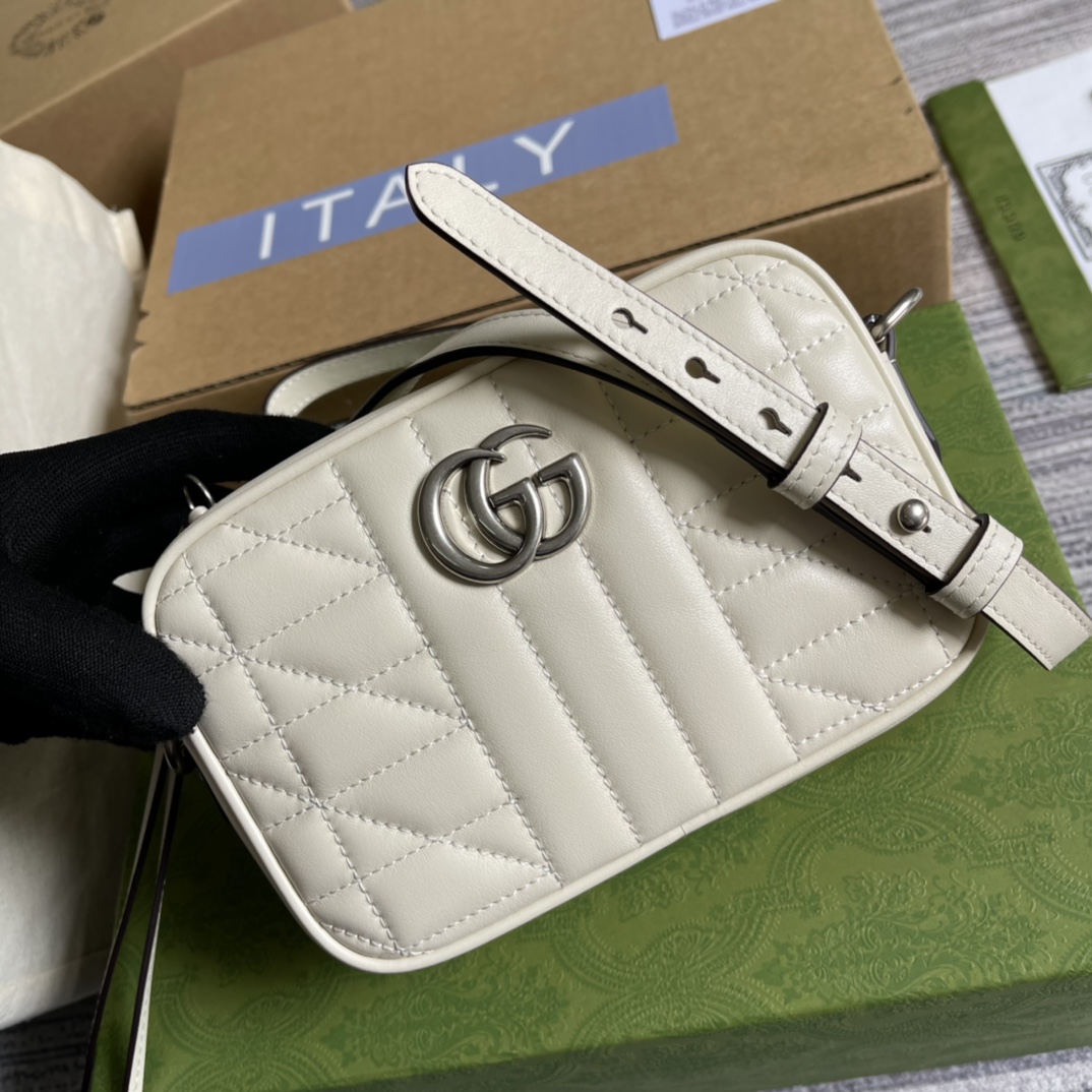 Gucci GG Marmont Mini Shoulder Bag 634936 White